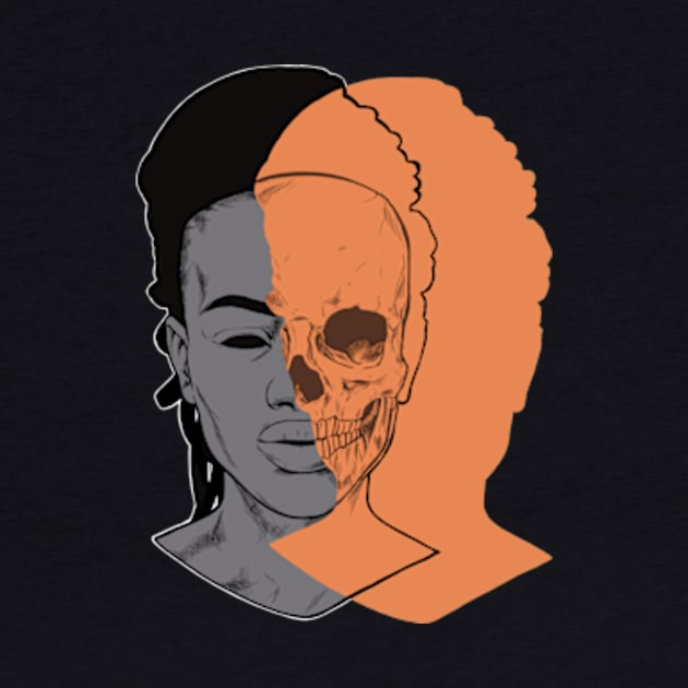 black girl skull side by JackComicArt